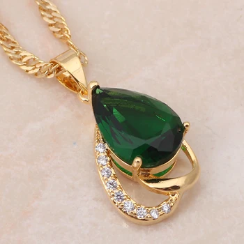 ROLILASON značky Očarujúce šperky sady kvalitné Náušnice prívesok zlatý Náhrdelník zirkón farba Krištálu Módne Šperky JS197