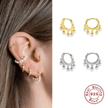 ROMAD Minimalizmus Tvorivé Perly Hoop Náušnice 925 Sterling Silver Šperky Pre Ženy Strieborné Šperky Earings Aretes De Mujer