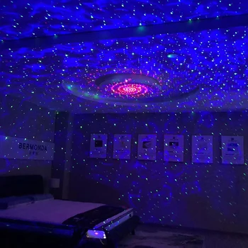 Romantický Farebné Hviezdne Nebo Tichom Projektor Svetlo LED Bluetooth Laserové Svetlo Oceánu Vlny Projekčnej Lampy S Diaľkovým