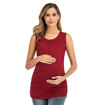 Ropa De Mujer Blúzka Pre Tehotné Ženy Materskej Leto Bez Rukávov Farbou Vesta Nádrž Tehotenstva Topy Oblečenie Pre Tehotné