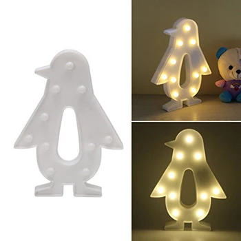 ROPIO 3D LED Nočné Svetlo stolná Lampa Stan Penguin Batérie Prevádzkované Na detskej Izby Svadobné Party Narodeniny Dekorácie