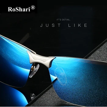 RoShari Mužov Polarizované slnečné Okuliare Classic Dizajnér Zrkadlo Anti-Glare Jazdy autom slnečné okuliare pre mužov gafas de sol hombre A63