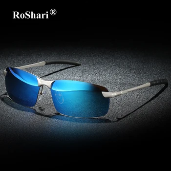 RoShari Mužov Polarizované slnečné Okuliare Classic Dizajnér Zrkadlo Anti-Glare Jazdy autom slnečné okuliare pre mužov gafas de sol hombre A63