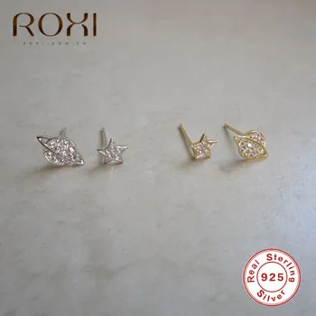 ROXI Asymetrické Hviezdy, Mesiac, Náušnice 925 Sterling Silver Hypoalergénne Roztomilý Elegantné Stud Náušnice pre Ženy, Dievčatá Vianočné Šperky