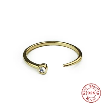 ROXI Jednoduché Nastaviteľné Otvoriť Zirkón Prstene pre Ženy, Dievčatá Klasické Tenké Anillos 925 Sterling Silver Bague Prst Prsteň Jemné Šperky