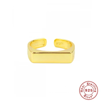 ROXI Minimalizmus Geometria Štvorec Prstene pre Ženy, Mužov, Svadobné Party Otvorené Prst Krúžky 925 Sterling Silver Ring Šperky Anillos