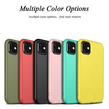 Rozložiteľné Pšeničnej Slamy Mobilný Telefón puzdro Pre iPhone 7 8 X XR 11 12 Mini Pro Max Matné Soft Shell Ochranné Puzdro Kryt