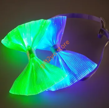Rozsvietiť motýlik, USB Nabíjateľné Optický Svietiť Krku Kravatu s 7 pevných Farieb A 4 Blikajúce Režim LED motýlik,