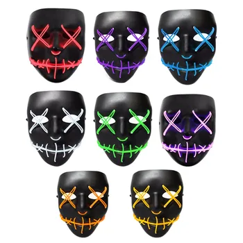 Rozsvietiť Purge Maska Stitched El Drôt LED Halloween Rave Cosplay Rekvizity Dodávky AN88