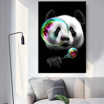 Roztomilá Panda Moderného Umenia olejomaľba Živočíšny Olej, Plátno Maľovaní Plagátov a Vytlačí Detí Spálne Dekorácie, Maliarstvo