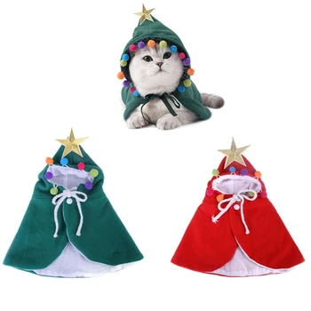 Roztomilé Zvieratko Oblečenie Mačka Vianočný Kostým Plášť s Kapucňou, Pončo Cape Šteňa Teplý Kabát s Kapucňou Vianoce Plášť Oblečenie pre Malé Psy a Mačky