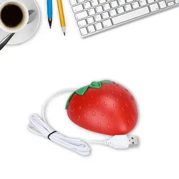 Roztomilý Mini Jahoda USB Počítačová Myš Malé Prenosné Optické Káblové PC Mause 3D Ovocie Tvar Darček Myš Pre Notebook