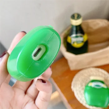 Roztomilý Perrier minerálne vody Bezdrôtové Bluetooth Slúchadlá Prípade AirPods Pro 2 Les Bouillens fľaša 3D Mäkký Silikónový kryt pre Headset