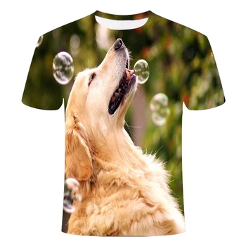 Roztomilý pes vzor pánske tričká, pánske, dámske ležérne letné topy módne 3DT košele pánske O-neck tričká plus veľkosť streetwear