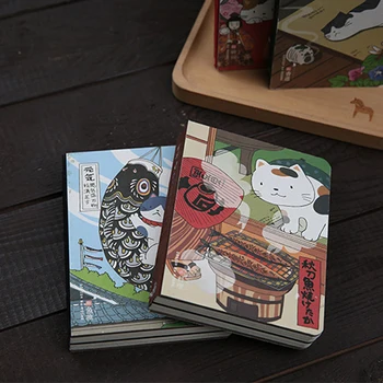 Roztomilý Tvorivé Japonský Mačka Notebook Plánovač Programu Denník Pevný Kryt Ročné, Mesačné Plánovanie Prác Vestník Notebook Denné Poznámky