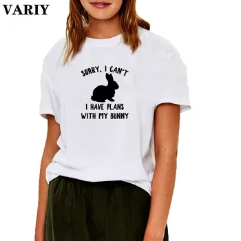 Roztomilý Zajačik Ženy Grafické Tričko Vtipné Ženy Lete Kawaii Krátke Sleeve Tee Tričko Femme Harajuku T-shirt Ženy Topy