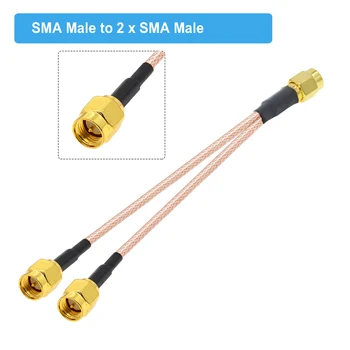 RP SMA Samec / SMA Samec Konektor Y Typ Splitter Senzory Antény WIFI Predlžovací Kábel RG316 ANTÉNNY Koaxiálny Pigtail Jumper