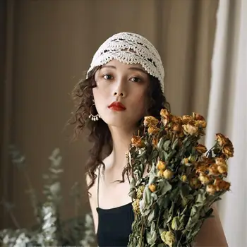 Ručne Háčkované Čipky Klobúk Vintage Turban Bežné Spp Elegantné Čiapočku pre Ženy, Dievčatá