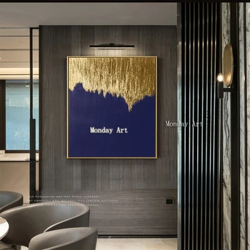Ručne Maľované Zlatou Abstraktné l Maľovanie Na Plátno Veľkých Paletu Obrazy Pre Obývacia Izba Moderné Abstraktné Wall Art Obrázky