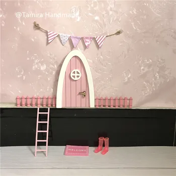 Ručne Vyrobené ružová Víla dvere skvelý darček pre dievčatá, izba miniatúrne predstierať, že hrať magic fairies tooth fairy dvere Vianočný Darček pre dievčatá