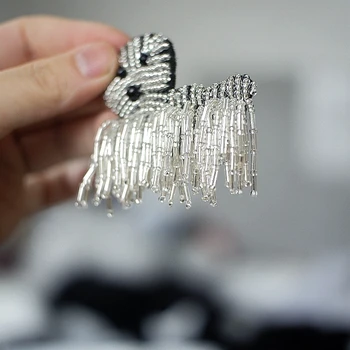 Ručne šité flitrami dekoratívne patch módne strapec luk handričkou nálepky odznak nálepky patch výšivky ghost patch nálepky