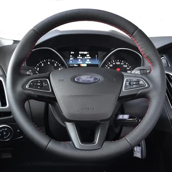 Ručne šitý Skutočná Dĺžka kryt na volante automobilu kryty pre Ford Focus 2 3 2017 kuga / Uniknúť 2017