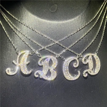 Ručné 26 Písmen Prívesky Pripraviť AAAAA Cz 925 Sterling silver Náhrdelník Prívesok pre Ženy, Svadobné Party šperky