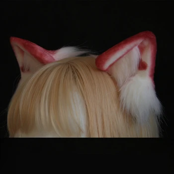 Ručné Ružová Mačka, Líška, Vlk Zvierat Uši Hairhoop Hairbands Vlásenky pokrývku hlavy Na Lolita KC Anime Cosplay Kostým Party Doplnky
