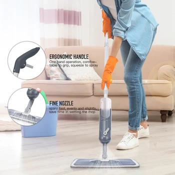 Ručné Spray Mop Poschodí Domu Nástrojov Na Čistenie Mop Pre Umývanie Podlahy Lenivý Ploché Podlahový Vysávač, Mop S Náhradnými Mikrovlákna Podložky