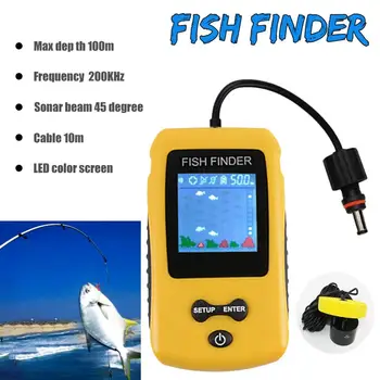 Ručné Vyhľadávanie Rýb Prenosné Rybárske Kajak Fishfinder Ryby Hĺbka Finder Výstroja s Ultrazvukové Snímače a LCD Displej