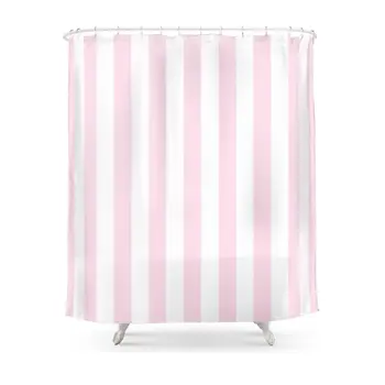Ružové A Biele Pásy, Zvislé Sprchový Záves Nepremokavé Polyesterové Tkaniny Kúpeľňa Decor Multi-Veľkosť Sprchový Záves