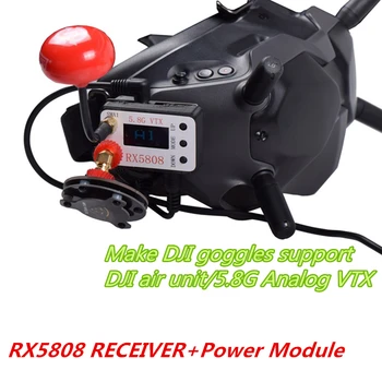 RX5808 OLED Duálny Prijímač s 2-6 FPV Okuliare Napájací Modul pre DJI Okuliare HD Air Jednotky Digital/5.8 G Analógový VTX/VRX Konverzie