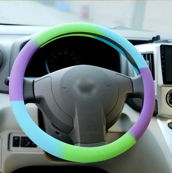 RYHX Nové Colorfuls Univerzálny Auto Doplnky, Dekoratívne Auto Silikónové Auto Volant, Kryt Proti Sklzu Riadenia-Kryty kolies