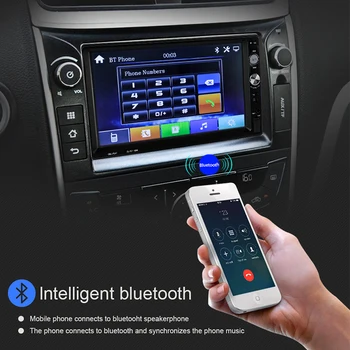Rádio 2 Din Autoradio Bluetooth Handsfree MP5 Prehrávač AUX, USB Car Audio Zrkadlo Prepojenie Ovládacích prvkov na Volante 7