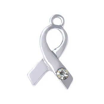 Ródium-á kovové pásky kúzlo drahokamu crystal prívesok v rôznych farbách zvýšiť povedomie o rakovine prsníka dúfam, že šperky