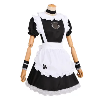 S-4XL Sexy francúzska Slúžka Kostým Sladké Gothic Lolita Šaty Anime Cosplay Sissy Slúžka Jednotné Plus Veľkosť Halloween Kostýmy Pre Wome