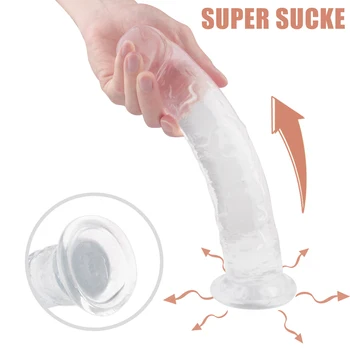 S-HAND Realistické Dildo S Super Silné prísavky Erotické Jelly Vibrátor Sexuálne Hračky Žena Umelé TPE Penis G-Spot Simulácia