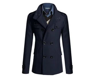 S-XXXL námornícka modrá kórejských žien vlnené kabát Vonkajšie nosenie Top fashion Slim wild double-breasted kabát podnikania muži klope bunda vrecku