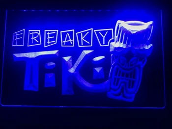 S092 Freaky Tiki Bar Mask Krčme Pivo Led Svetelné Znamenie