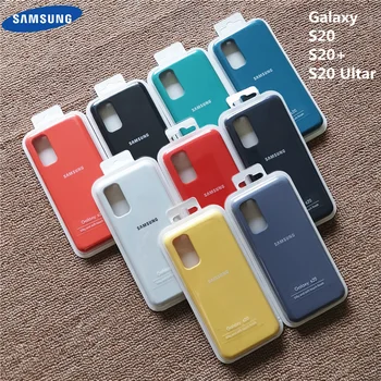 S20 Plus Prípade Hodvábne Kvapaliny Samsung Galaxy Silikónový Kryt Pre Galaxy S20+ S20 Ultra Úplný Ochranný Box S