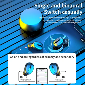 S8 TWS Bezdrôtový Bluetooth Headset 5.0 Pravda, Bezdrôtová Mini Športové Slúchadlá Slúchadlá Herné Slúchadlá Pre Mikrofón mobilný telefón Smart Touch