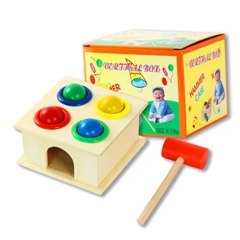 Sada Drevených Kolov Guľa Hammer Box Deti Zábavné Hrať Škrečok Hry Hračka Začiatku Vzdelávania, Vzdelávacie Hračky Pre Deti, Chlapci