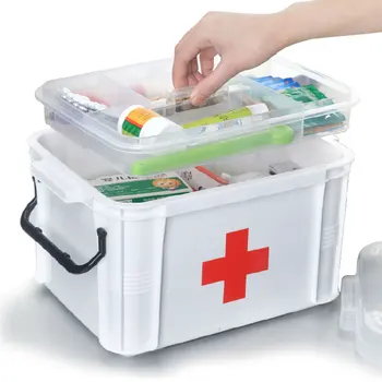 Saddám domov medicíny box, multi-layer pyxides prenosné lekárničky na poskytnutie prvej pomoci, zdravotnej starostlivosti prvá pomoc kit domácnosti skladovanie
