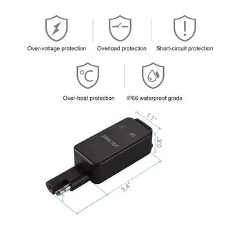 SAE Na USB Adaptér s Voltmeter Motocykel Rýchle Odpojte Zástrčku s Nepremokavé Duálny USB Nabíjačka pre Chytré telefóny, Tablety, GPS