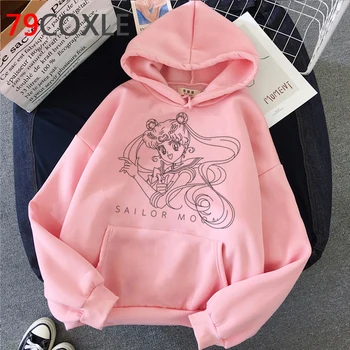 Sailor Moon hoodies ženy 2020 anime plus veľkosť y2k estetické ženské hoddies harajuku