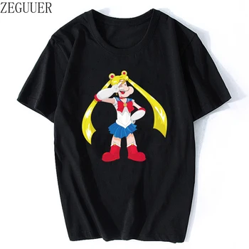 Sailor Moon Senshi Kawaii Zábavnej Komiksu veľké tričko pre ženy Roztomilé Anime Harajuku košele, ženské Ullzang Bavlna Top Módne unisex