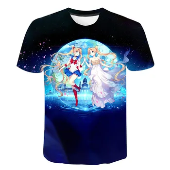 Sailor Moon T Shirt Muži, Ženy, Deti Chiba Mamoru Streetwear 3D Tlač Anime Módne Hip Hop Topy Harajuku v Pohode Tees