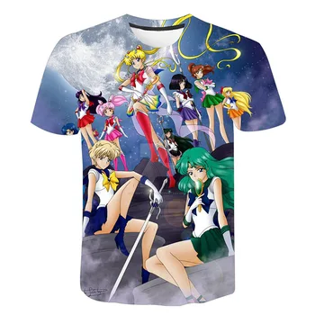 Sailor Moon T Shirt Muži, Ženy, Deti Chiba Mamoru Streetwear 3D Tlač Anime Módne Hip Hop Topy Harajuku v Pohode Tees