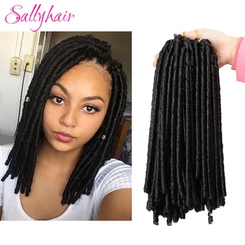 Sallyhair 14inch 70g/pack Háčkovanie Sieťky, Syntetické Pletenie predlžovanie Vlasov Afro Účesy Mäkké Umelú Locs Brown Black Hrubé Full