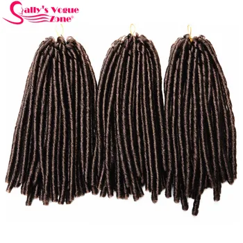 Sallyhair 14inch 70g/pack Háčkovanie Sieťky, Syntetické Pletenie predlžovanie Vlasov Afro Účesy Mäkké Umelú Locs Brown Black Hrubé Full